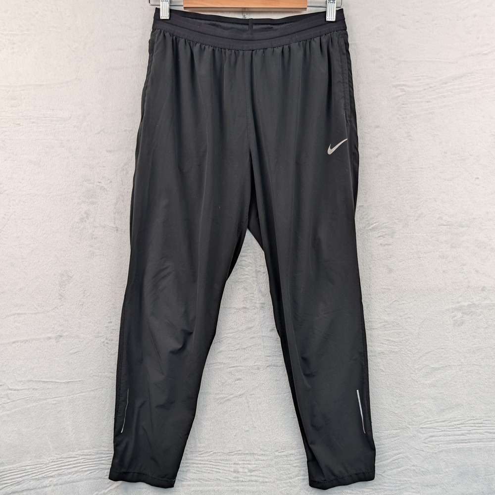 Nike Track Pants Men's Medium Black Dri-FIT Tapered Running Training Sportswear